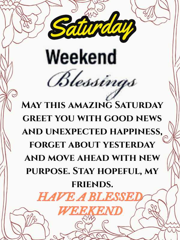 saturday weekend blessings pictures