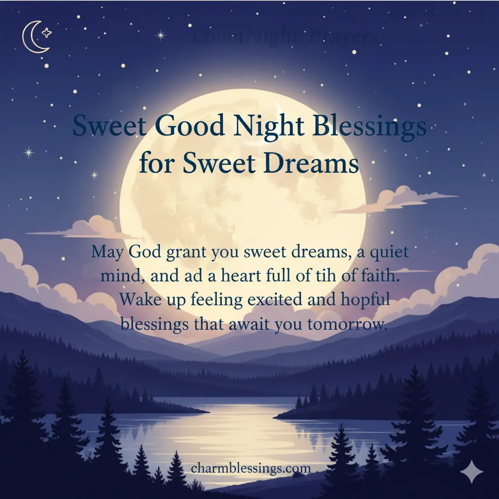 Sweet Good Night Blessings for Sweet Dreams images