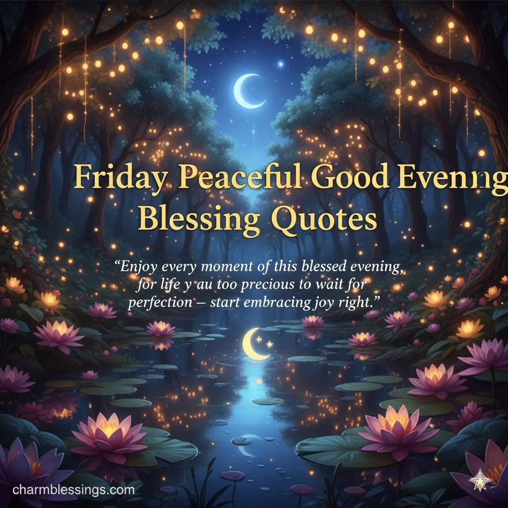 Friday Peaceful Good Evening Blessings Quotes image