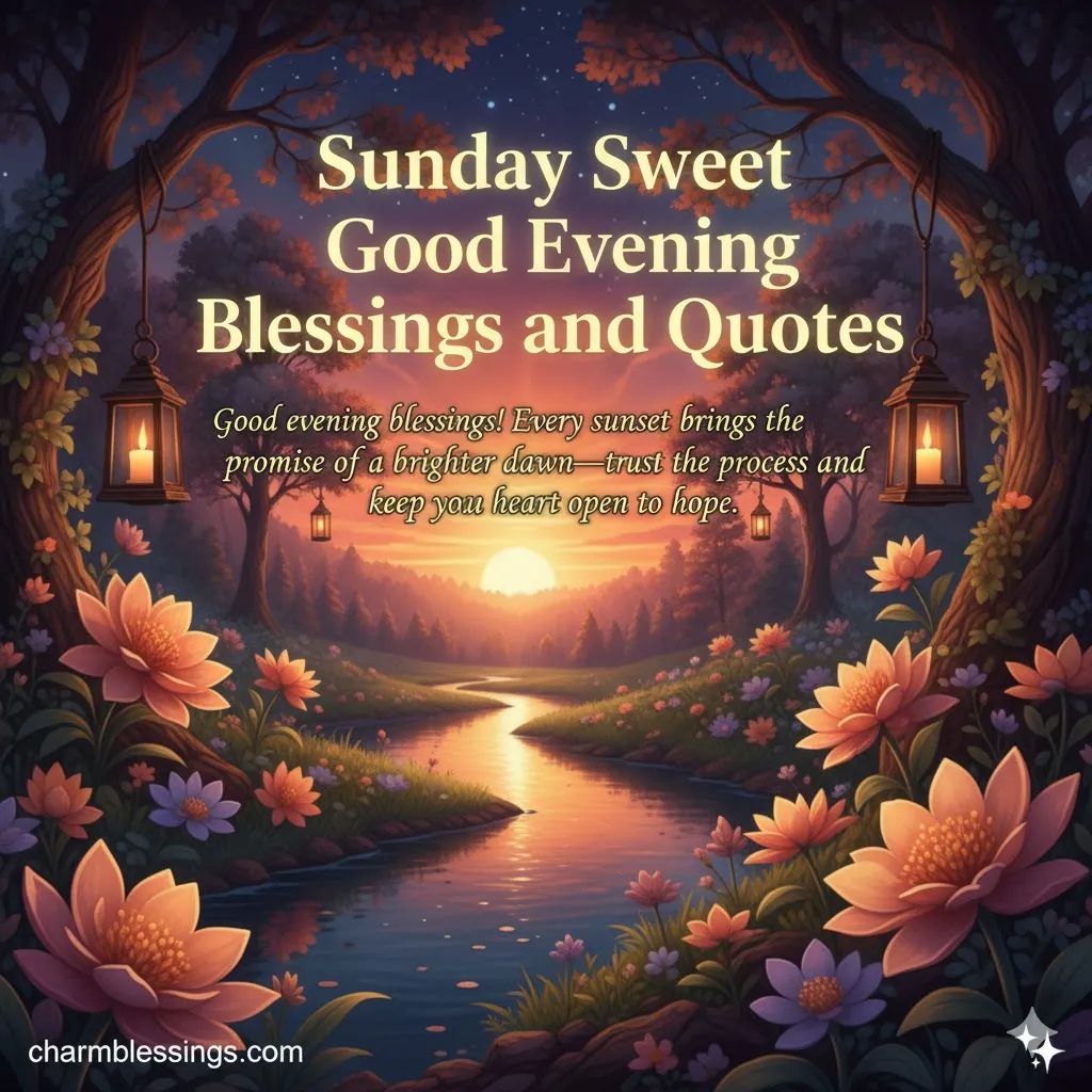 Sunday Sweet Good Evening Blessings and Quotes image