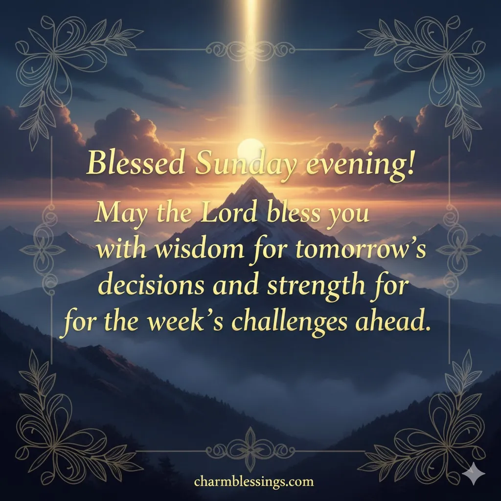 Blessed Sunday evening images charmblessings