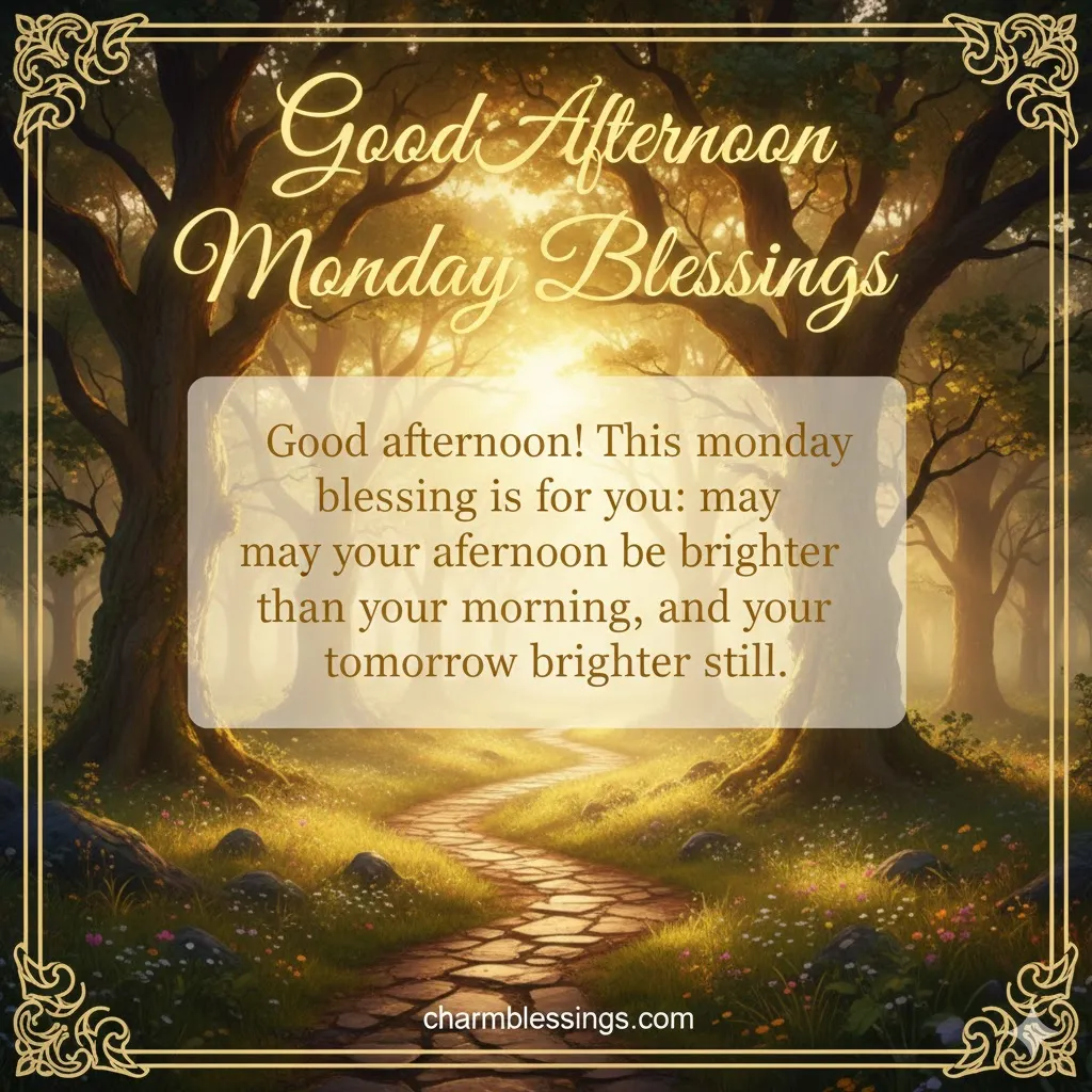 Good Afternoon Monday Blessings images prayers charmblessings