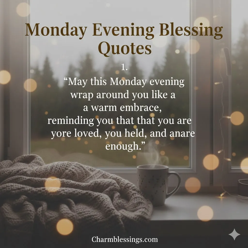 inspirational Monday Evening Blessing prayers Image charmblessings