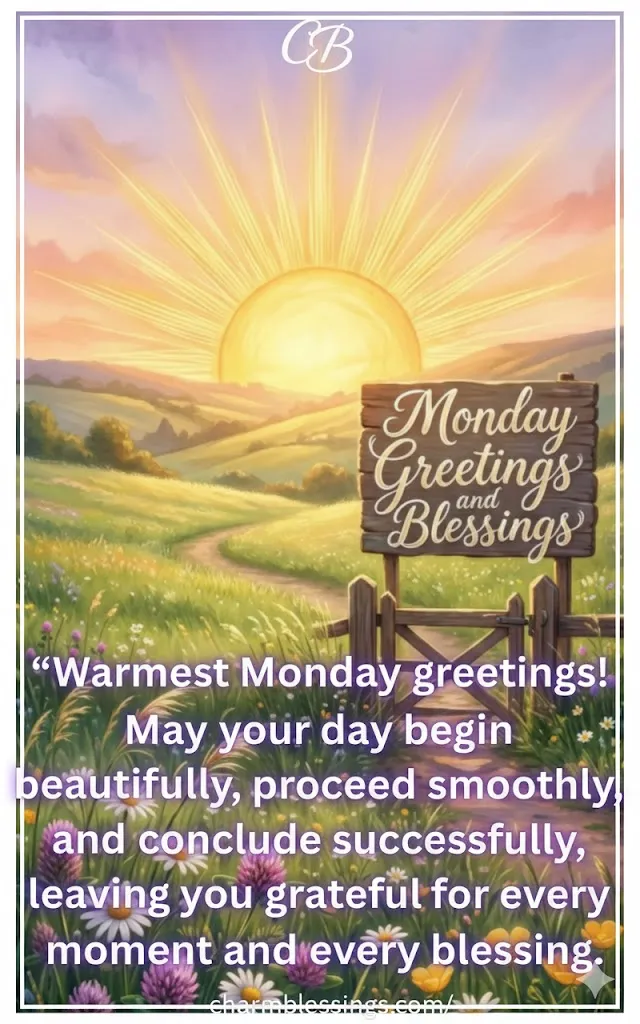 Monday Greetings and Blessings charmblessings Images