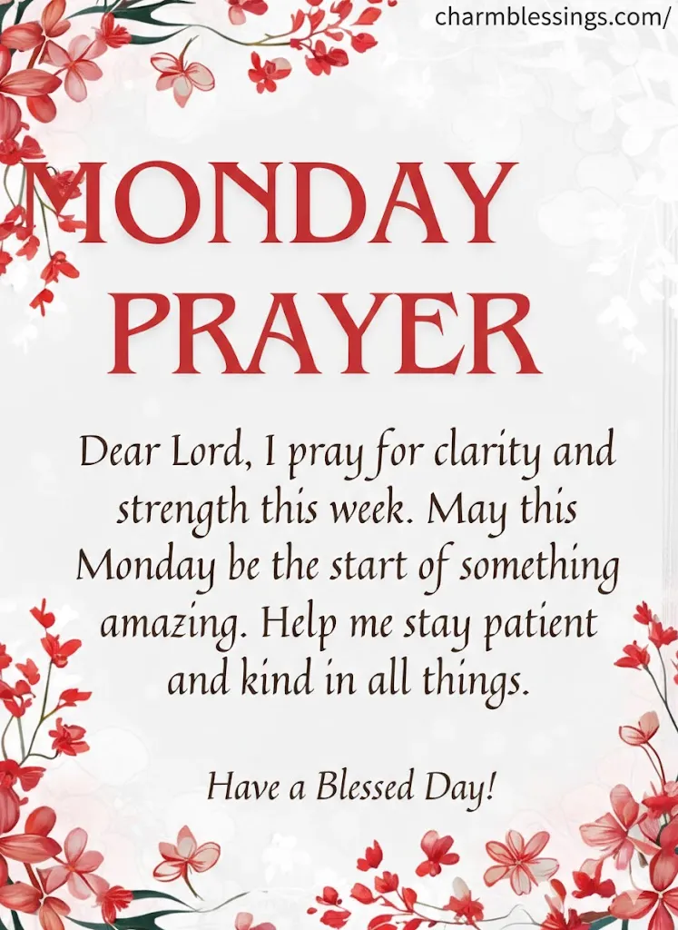 Monday Prayers and Blessings for friends charmblessings