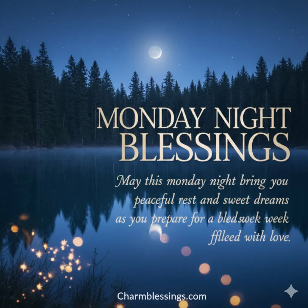 Monday night Blessing prayers Quotes Image charmblessings