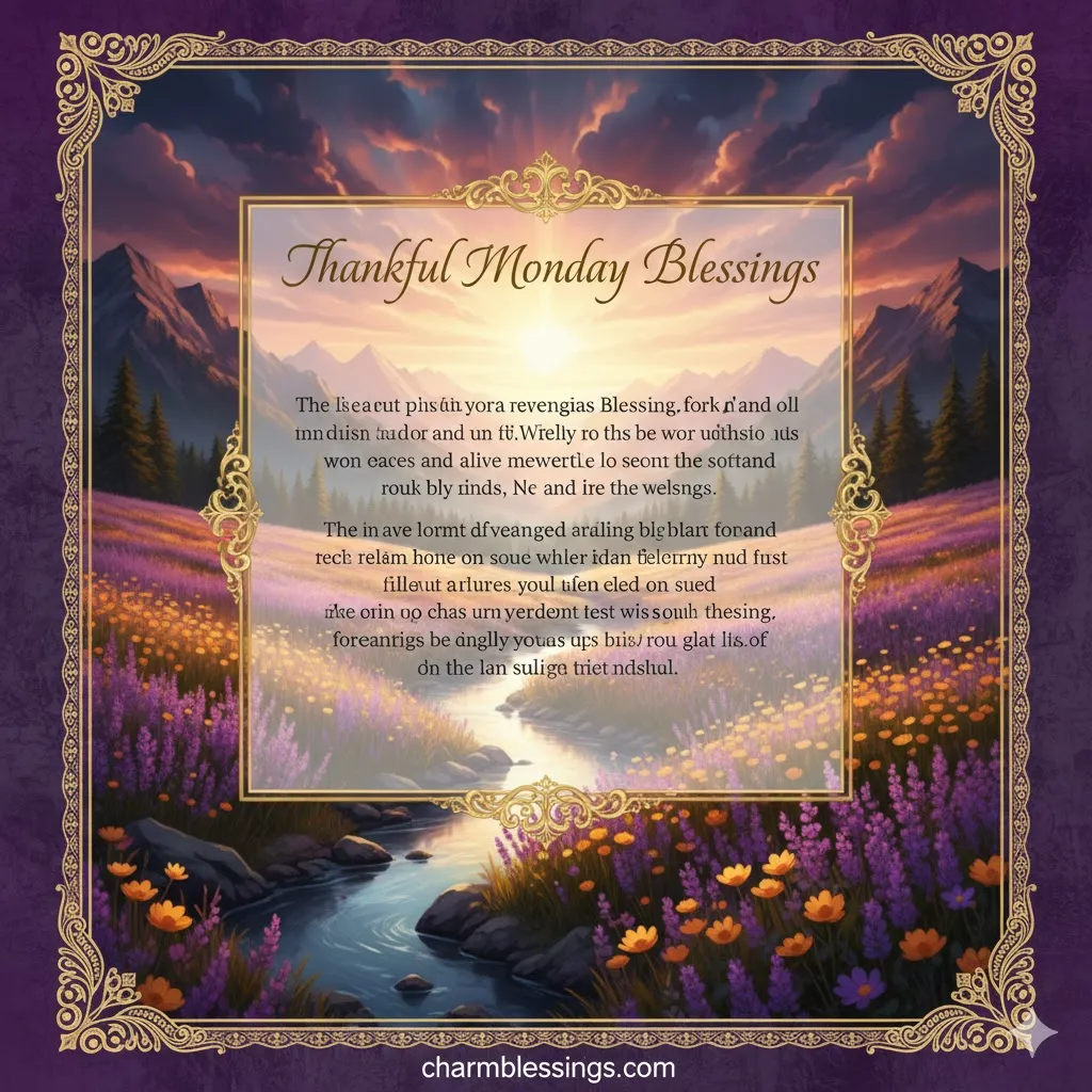 Thankful monday blessings images charmblessings
