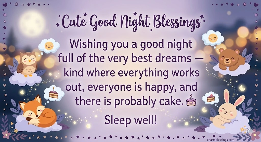 Cute Good Night Blessings image charmblessings.com