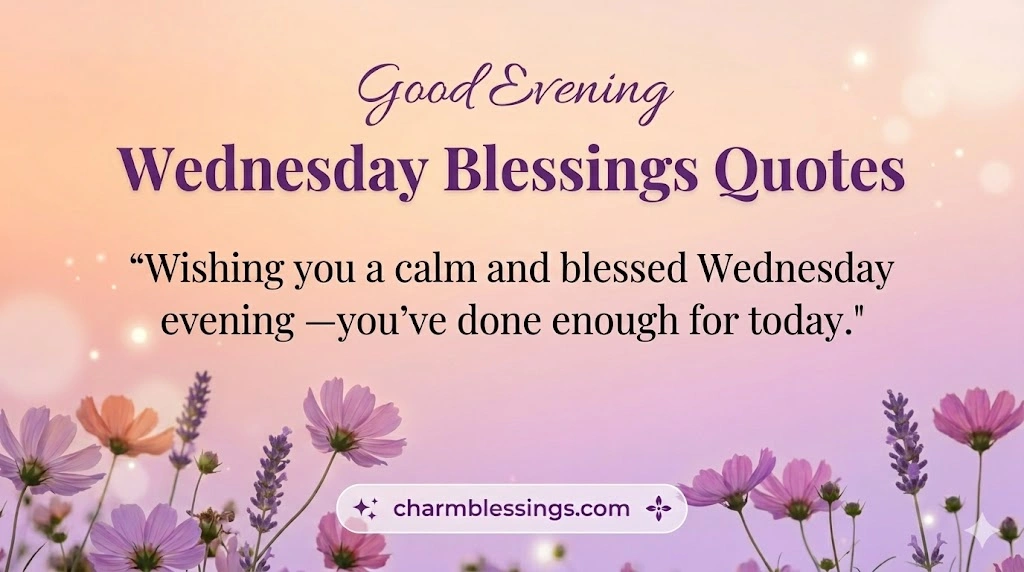 Good Evening Wednesday Blessings Quotes Charmblessings