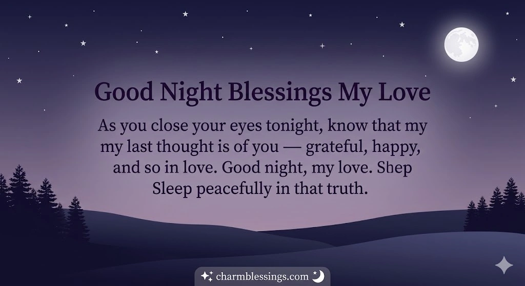 Good Night Blessings My Love image charmblessings.com