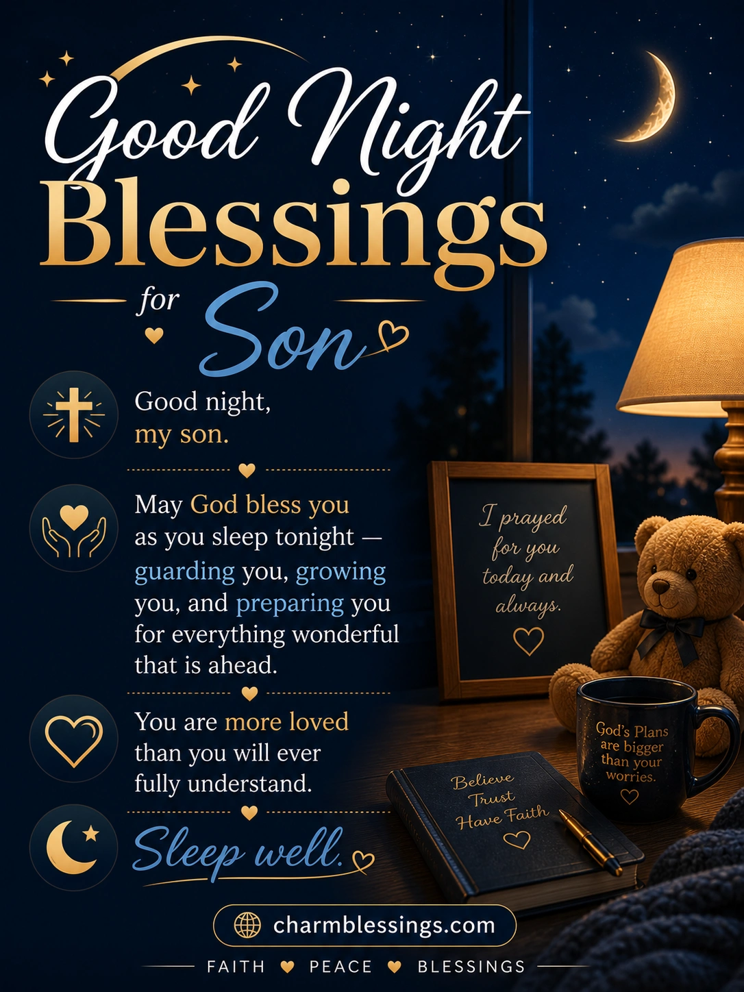 Good Night Blessings for Son image by charmblessings