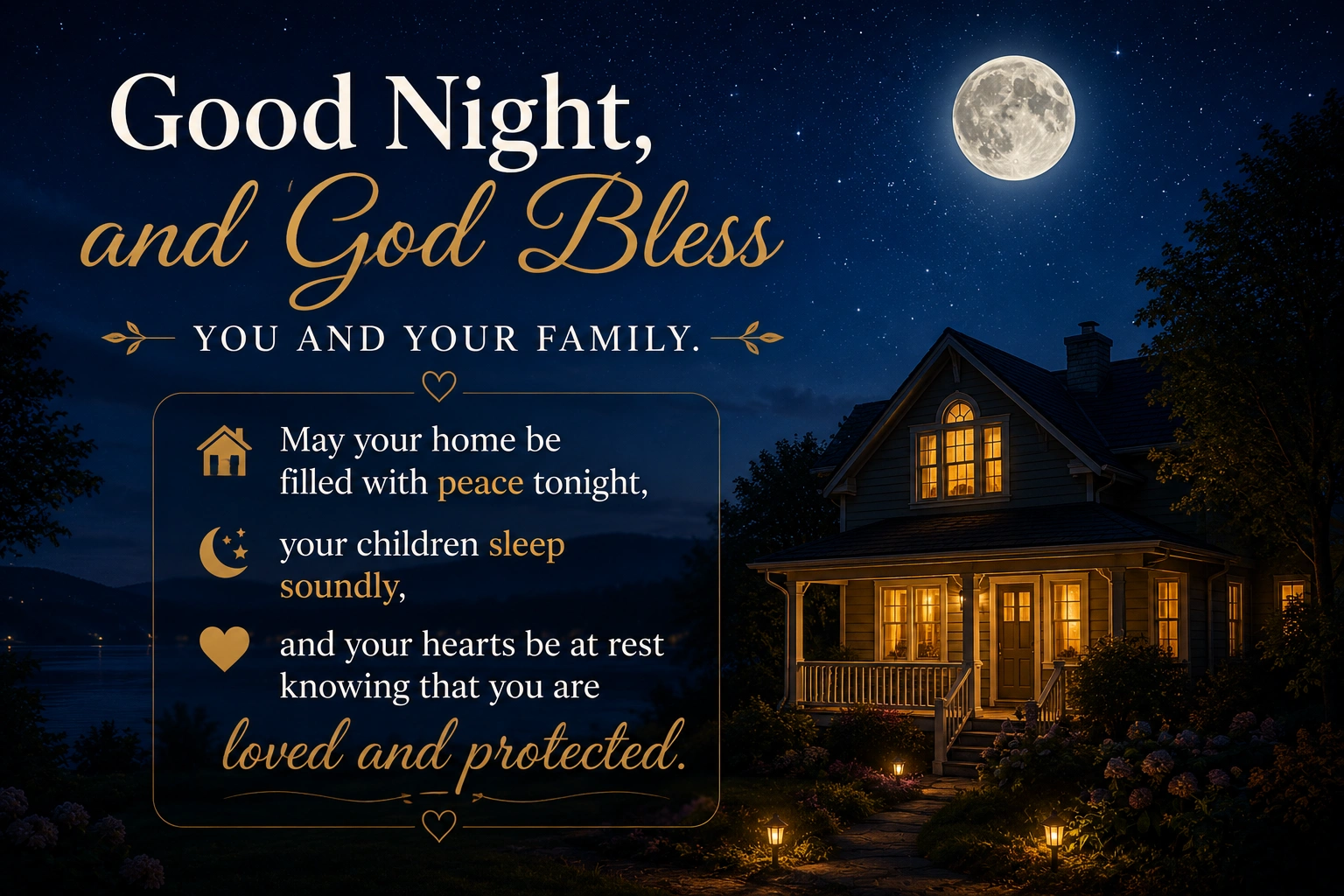 Good night, and God bless you and your family Image charmblessings