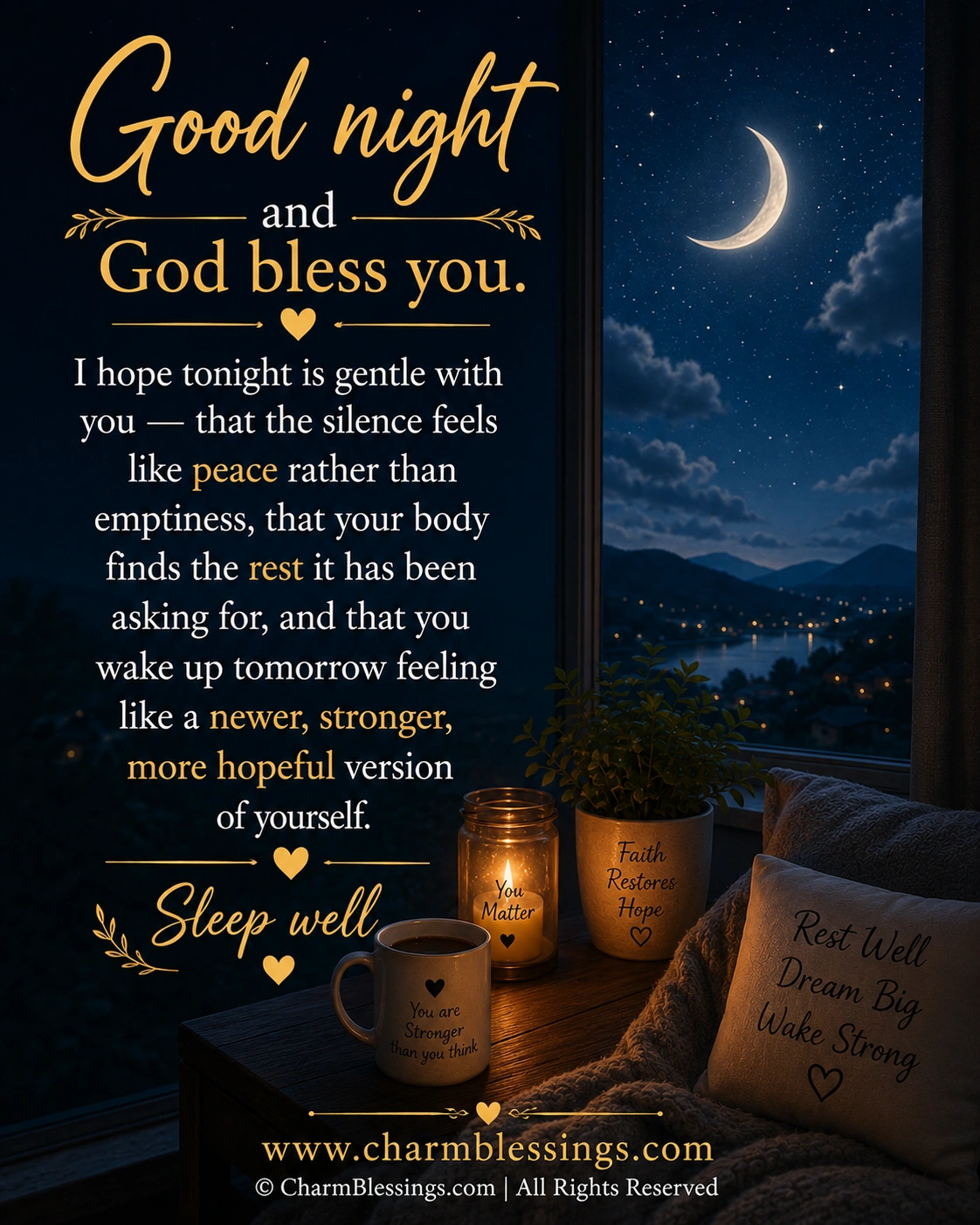 Good night and God bless you image charmblessigns