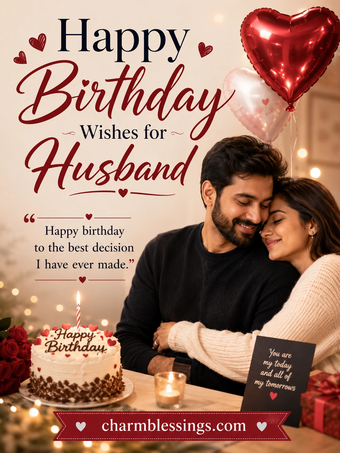 Happy Birthday Wishes and Quote for Husband image by charmblessings