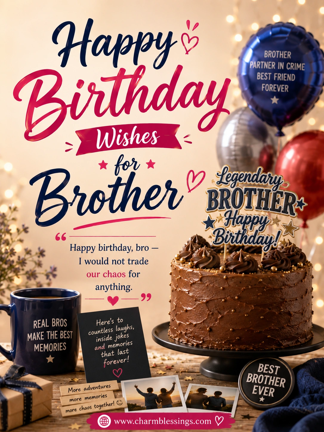Happy Birthday Wishes for Brother by charmblessings