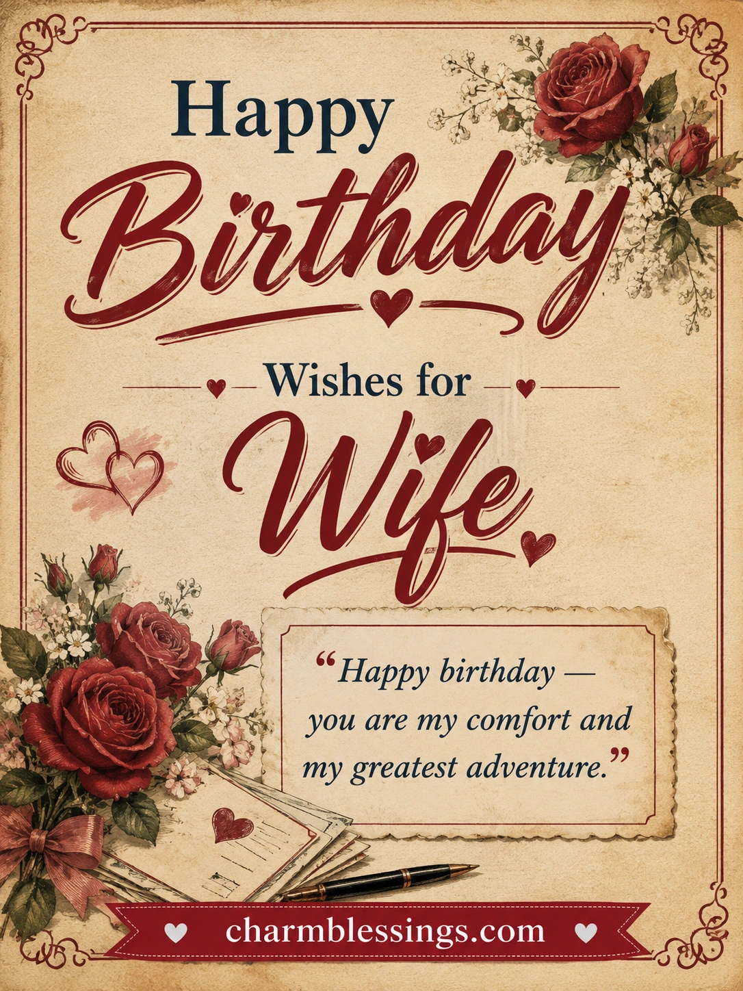 Happy Birthday Wishes for Wife by charmblessings