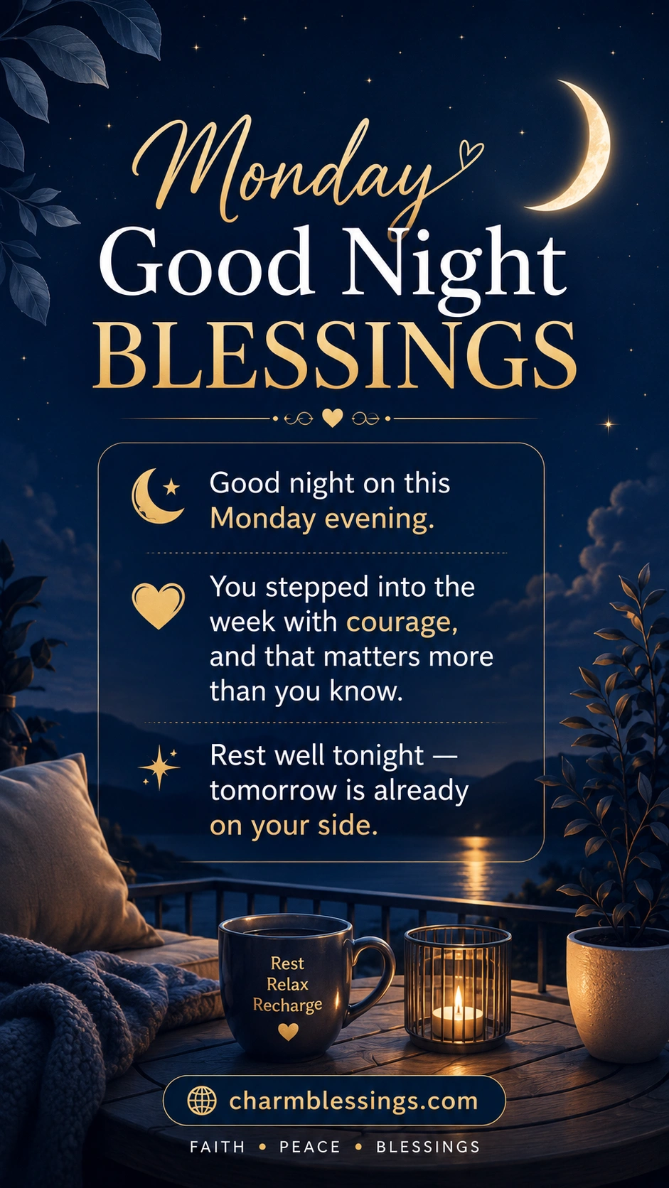 Monday Good Night Blessings image charmblessings