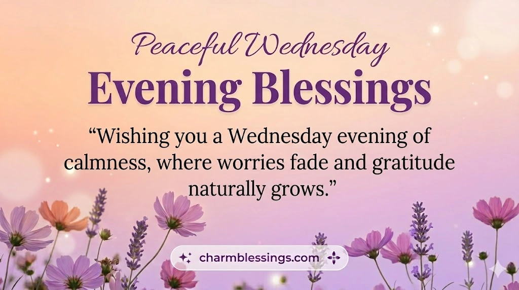 Peaceful Wednesday Evening Blessings Image Charmblessings