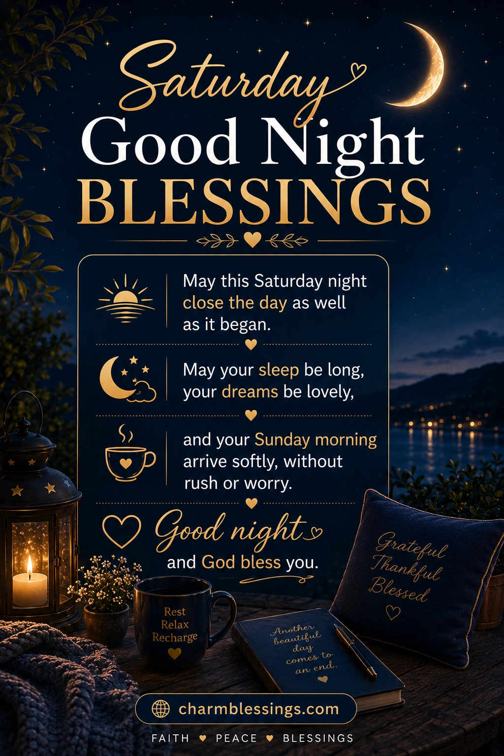 Saturday Good Night Blessings image by charmblessings