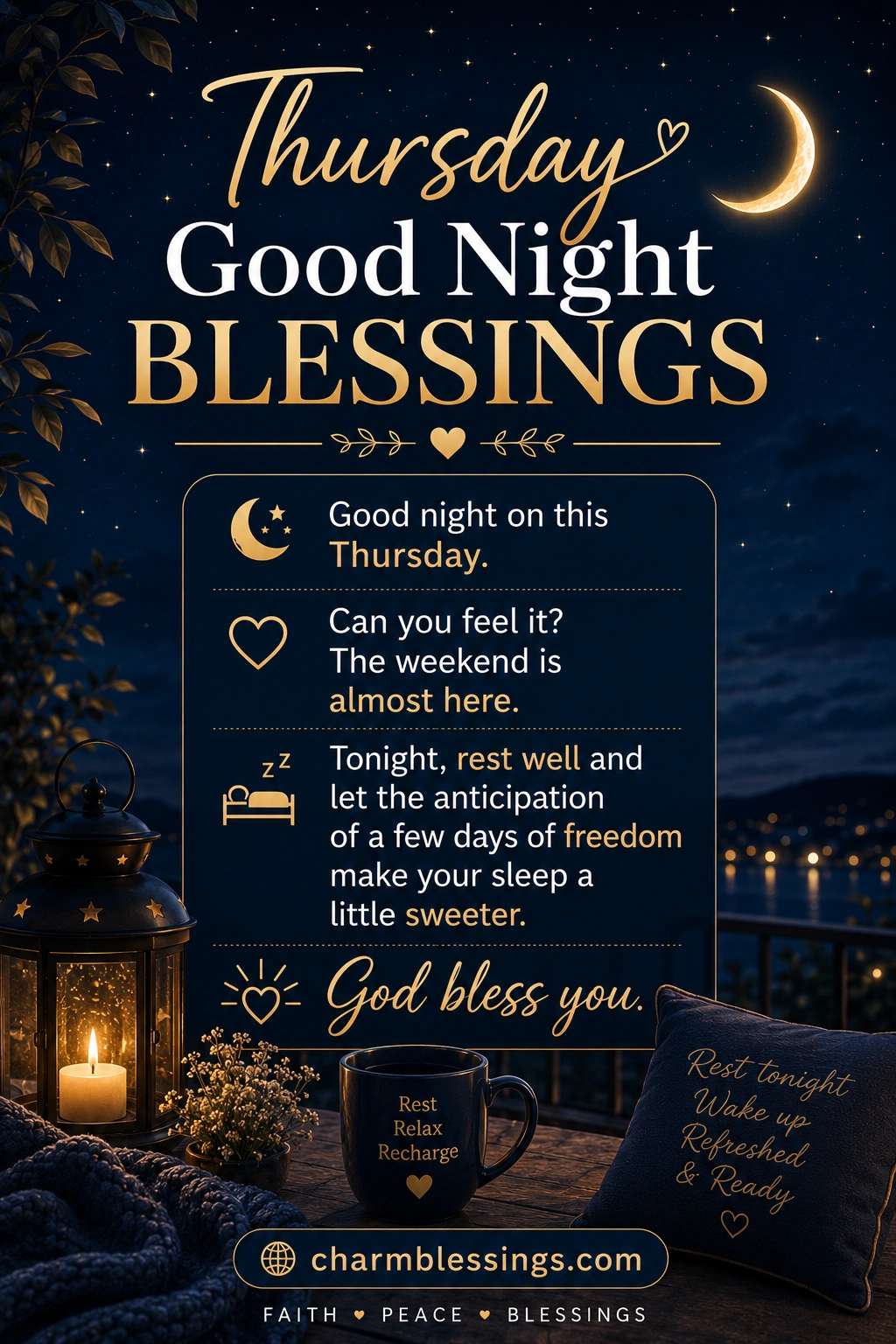 Thursday Good Night Blessings image charmblessings