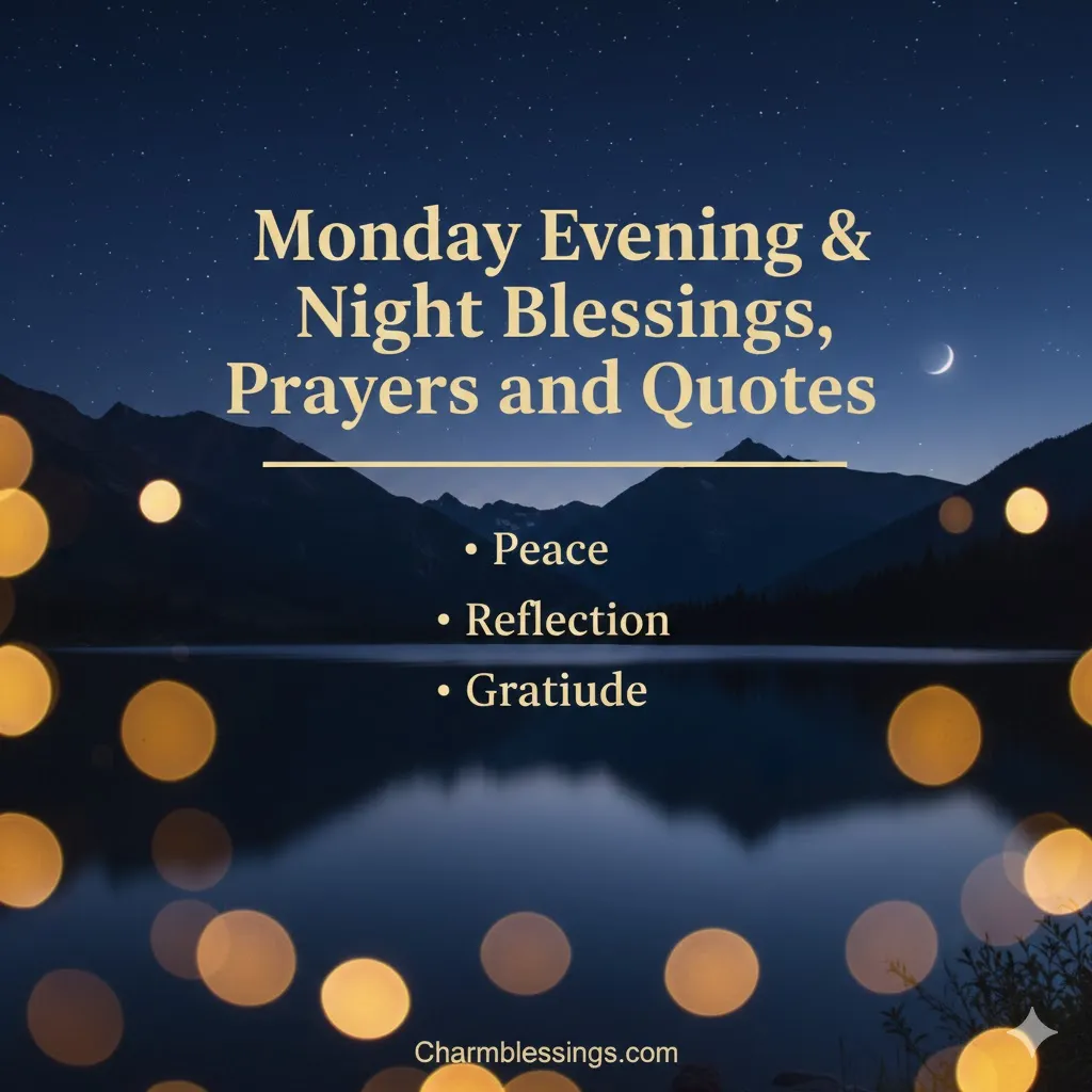 Monday eneving Blessing prayers Quotes Images charmblessings