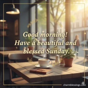 good morning Have a beautiful and blessed Sunday image charmblessings