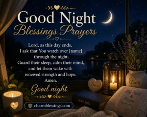 Good Night Blessings Messages images charmblessings.com