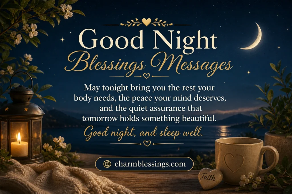 Good Night Blessings Prayers image charmblessings.com