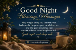 Good Night Blessings Prayers image charmblessings.com