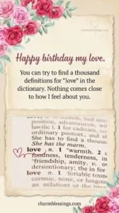 Happy Birthday Wishes for Love at charmblessings.com