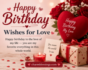Happy Birthday Wishes for Love by charmblessings.com