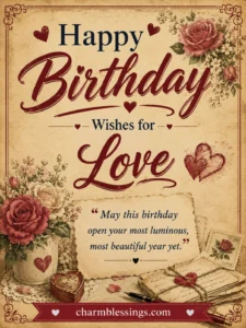 Happy Birthday Wishes for Love image By charmblessings.com