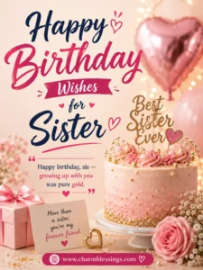 Happy Birthday Wishes for Sister Image by CHarmblessings