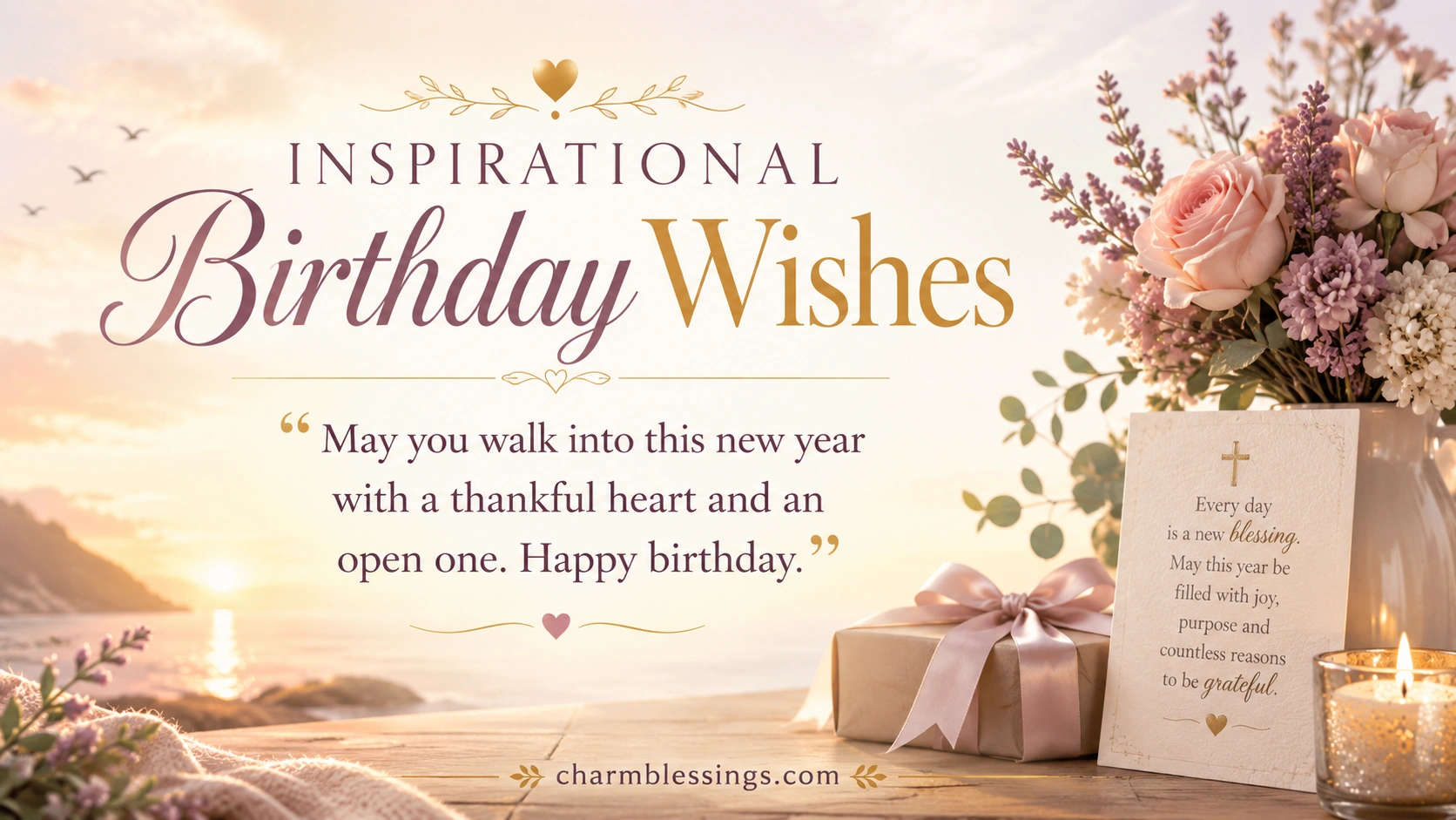 Inspirational Birthday Wishes by charmblessings.com