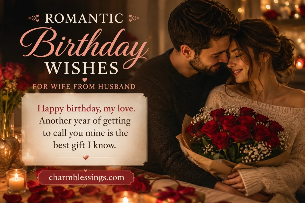 Romantic Birthday Wishes for Wife from Husband, Emotional Birthday Wishes for Wife by charmblessings.com