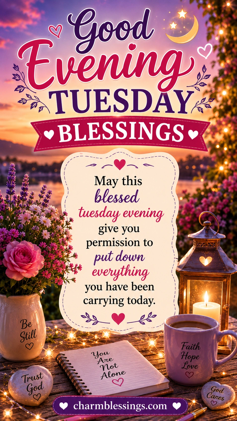 Good Evening Tuesday Blessings image by charmblessings.com