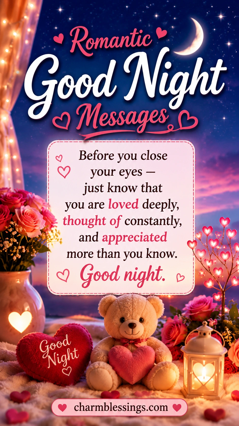 Romantic Good Night Message image by charmblessings