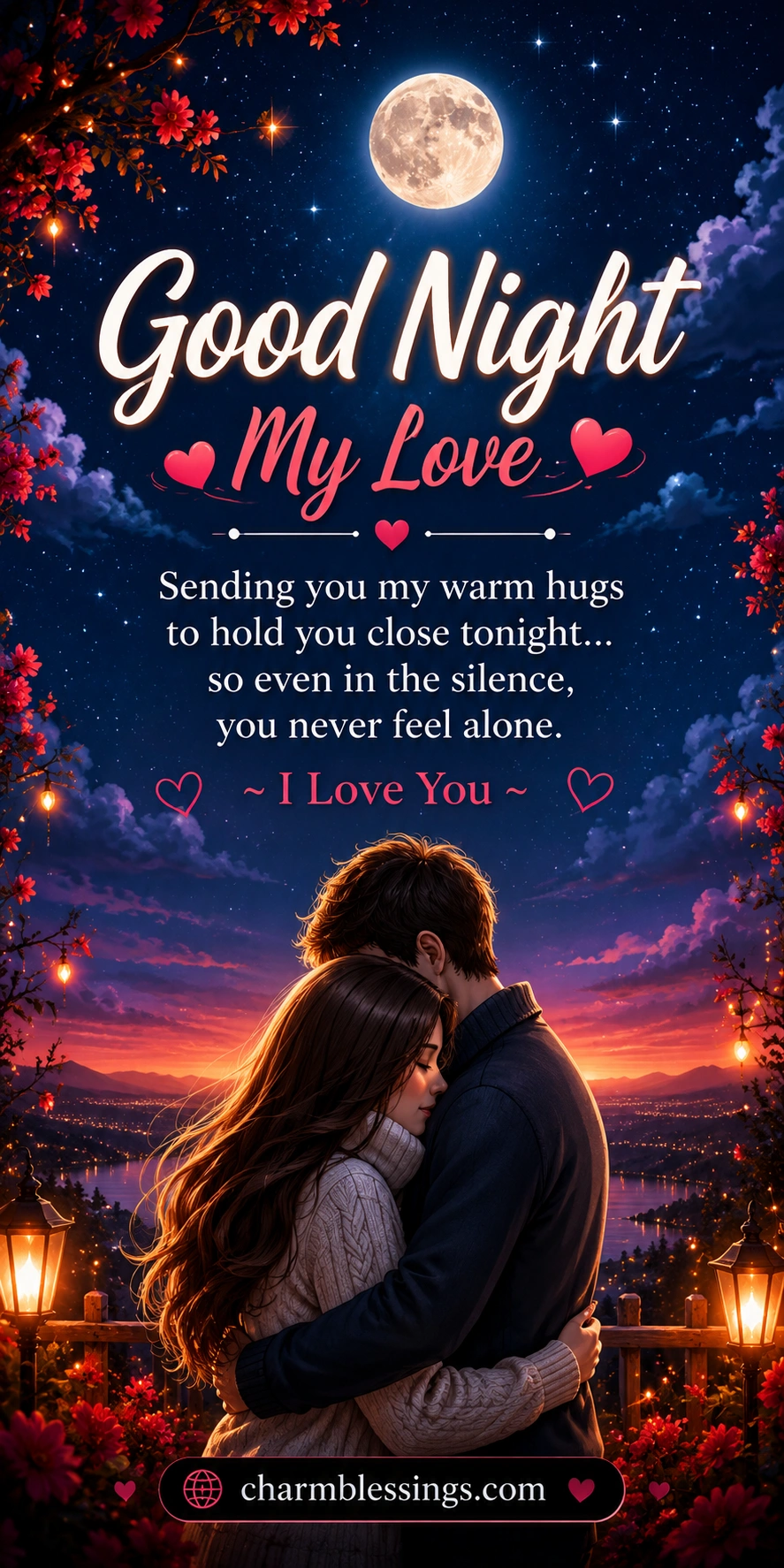 Romantic Good Night Messages for My Love by charmblessings.com