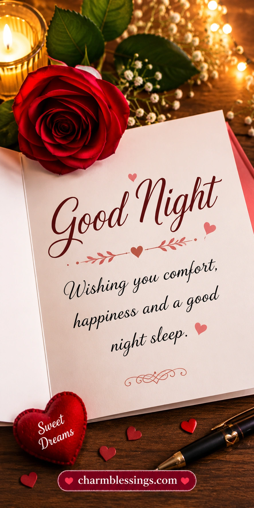 Romantic Good Night Messages for her at charmblessings.com