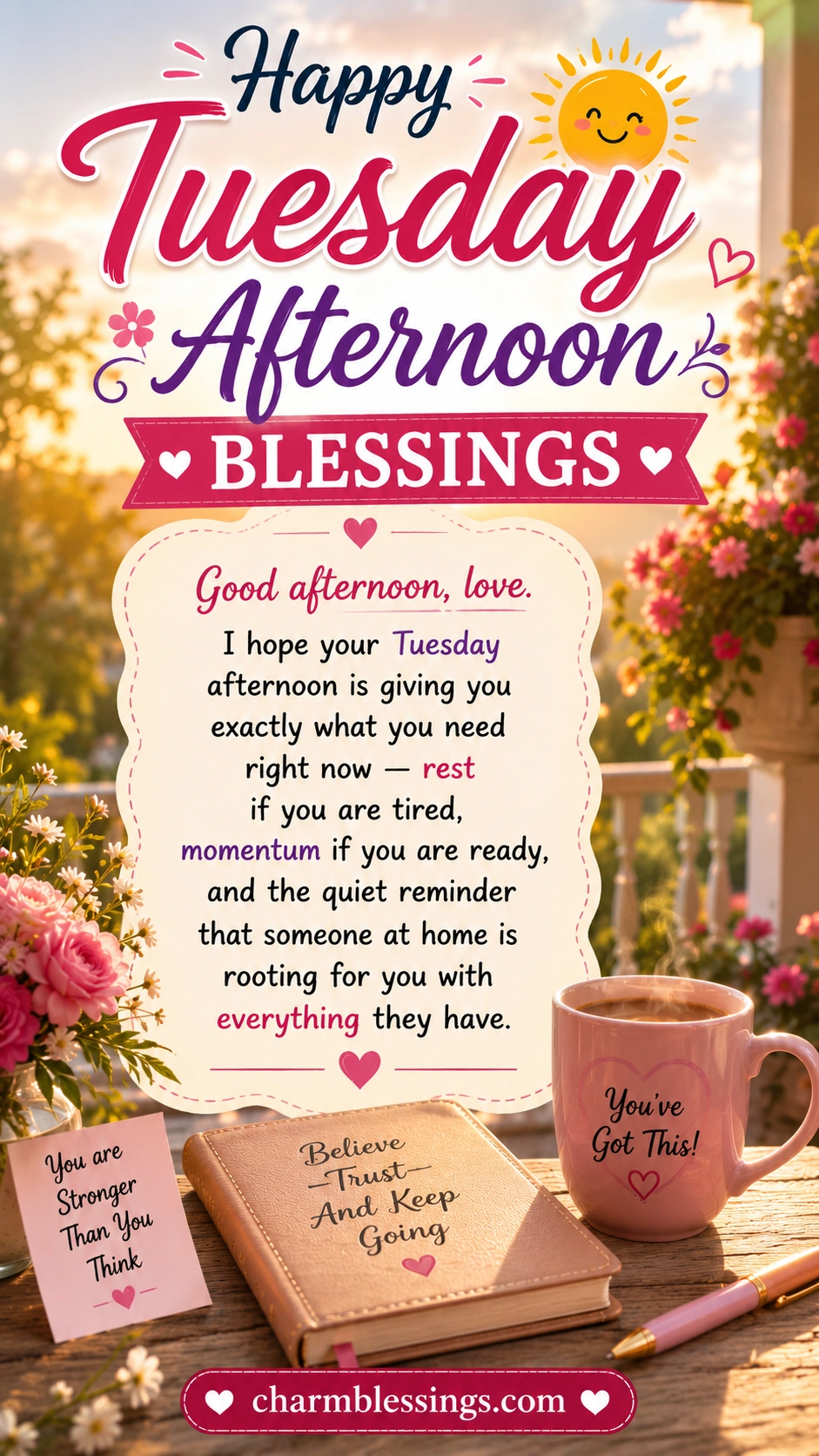 good afternoon tuesday blessings image by charmblessings.com