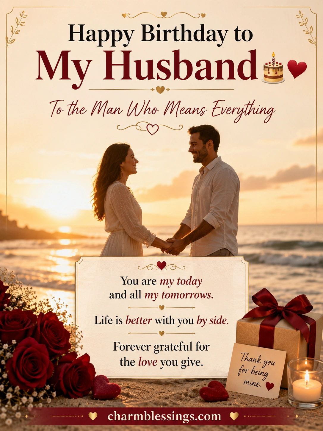 Romantic Birthday Wishes for Husband at charmblessings.com