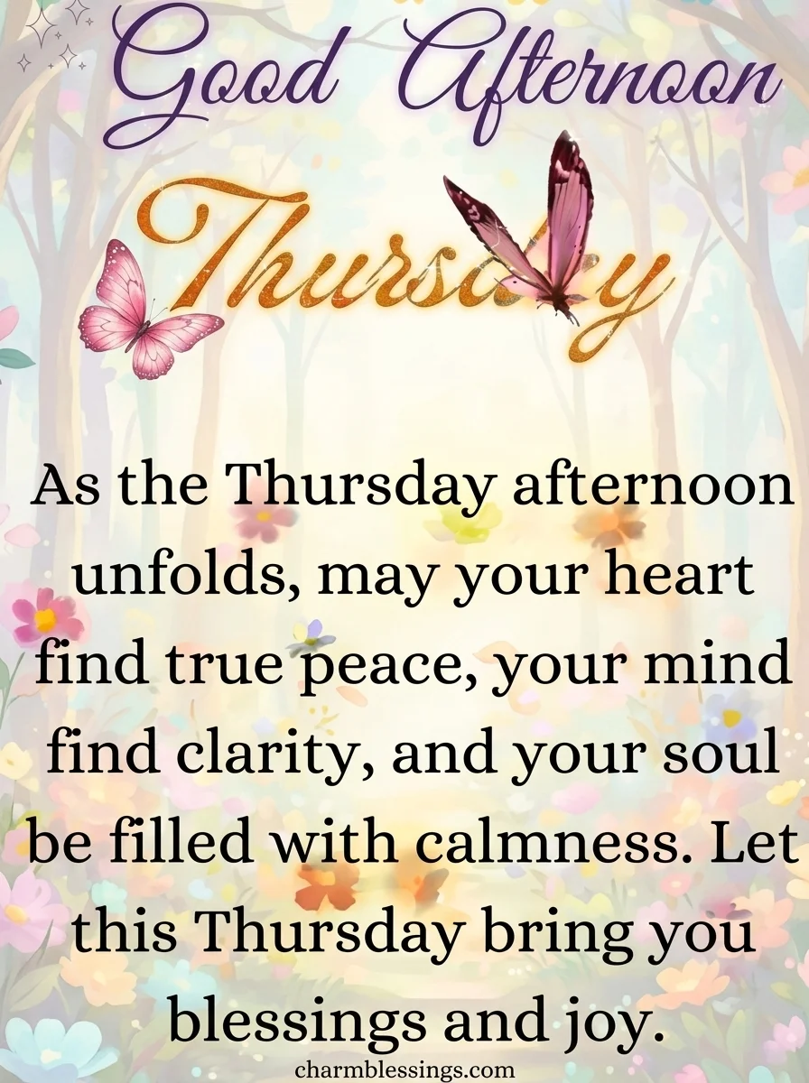 Beautiful Thursday Afternoon Blessings image 