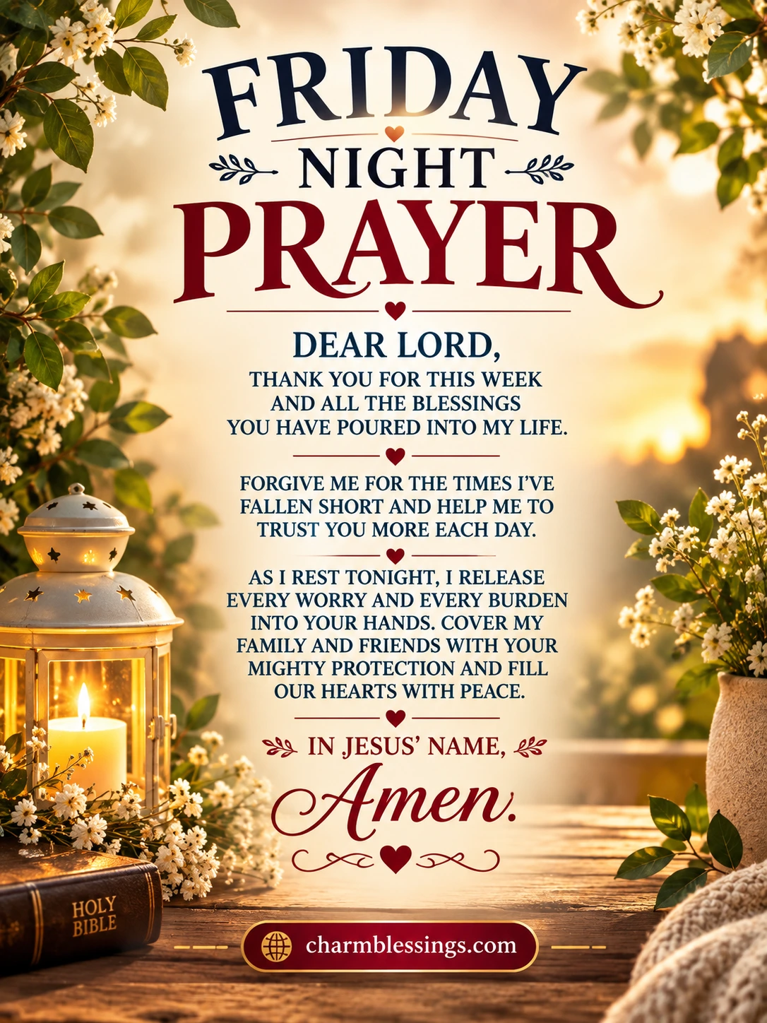 Friday Good Night Prayers image