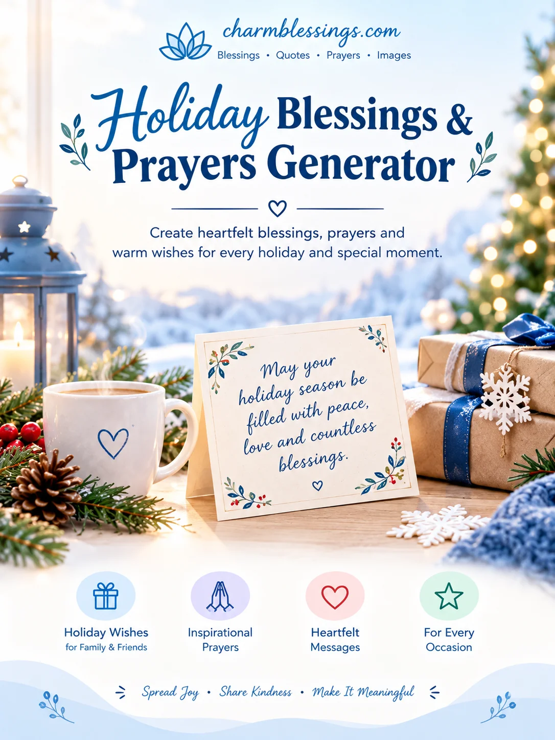 Free Holiday Blessings & Prayers Generator by charmblessings.com