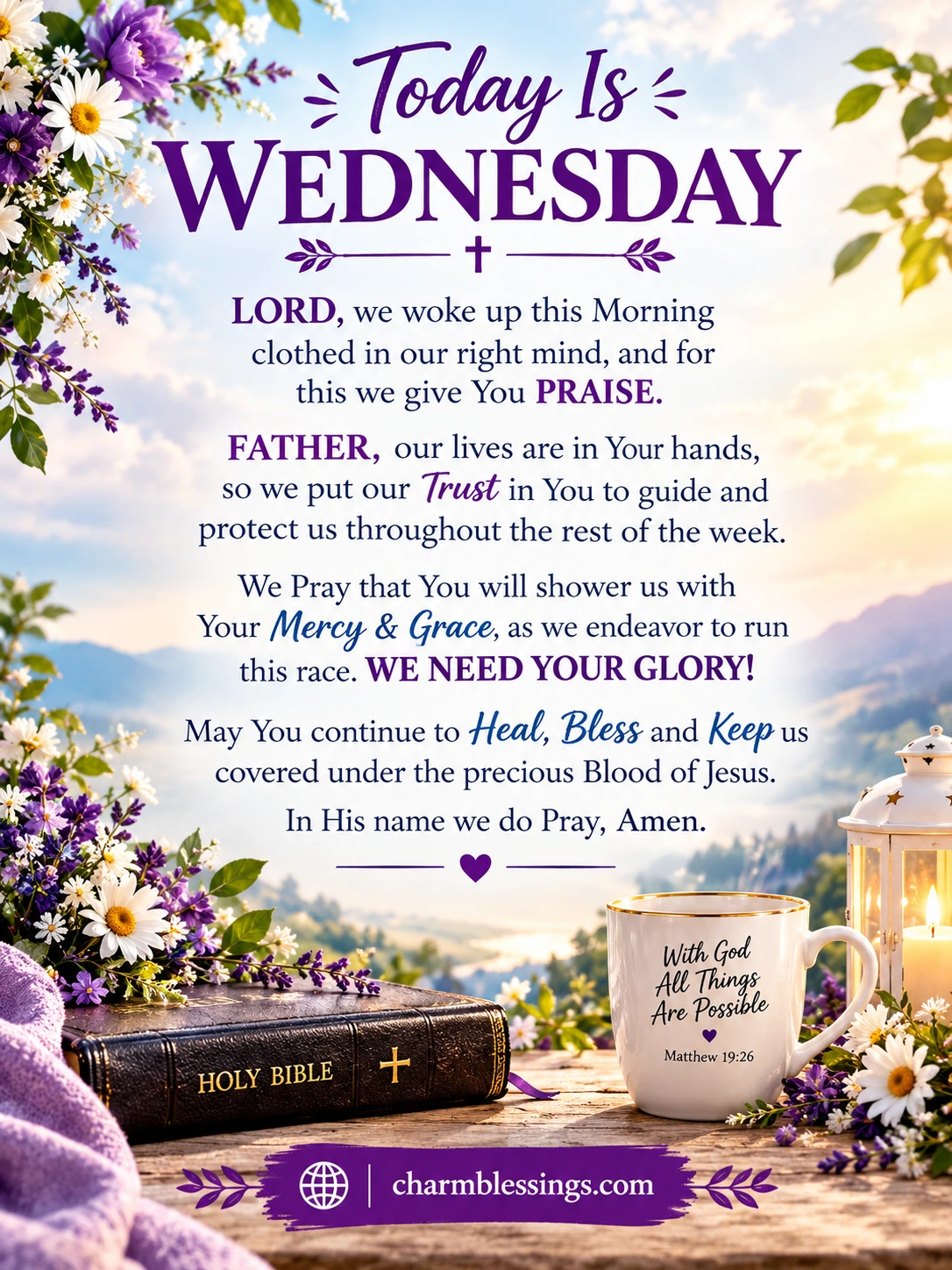 Inspirational Wednesday Prayers Image
