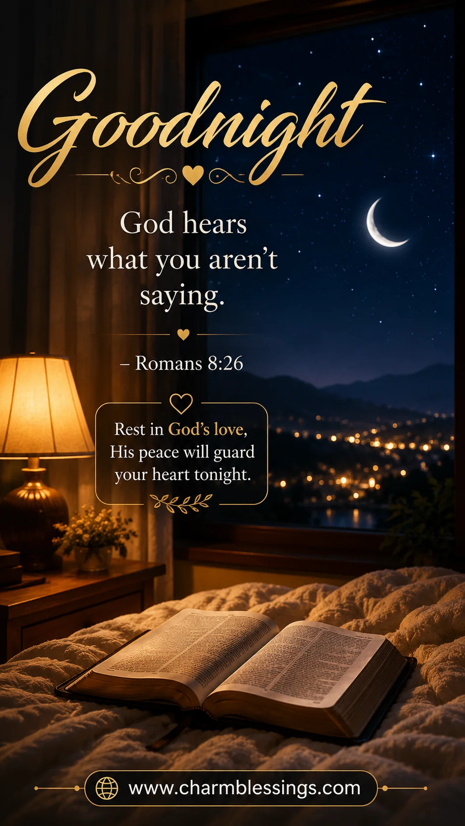 Peaceful Saturday Good Night Blessings image