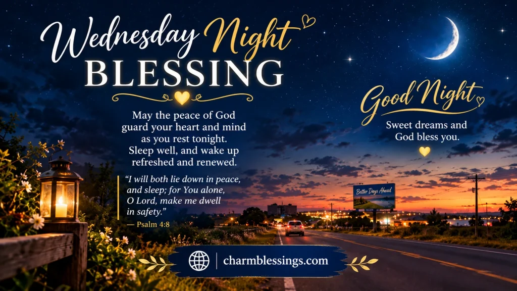 Wednesday Good Night Blessings Image
