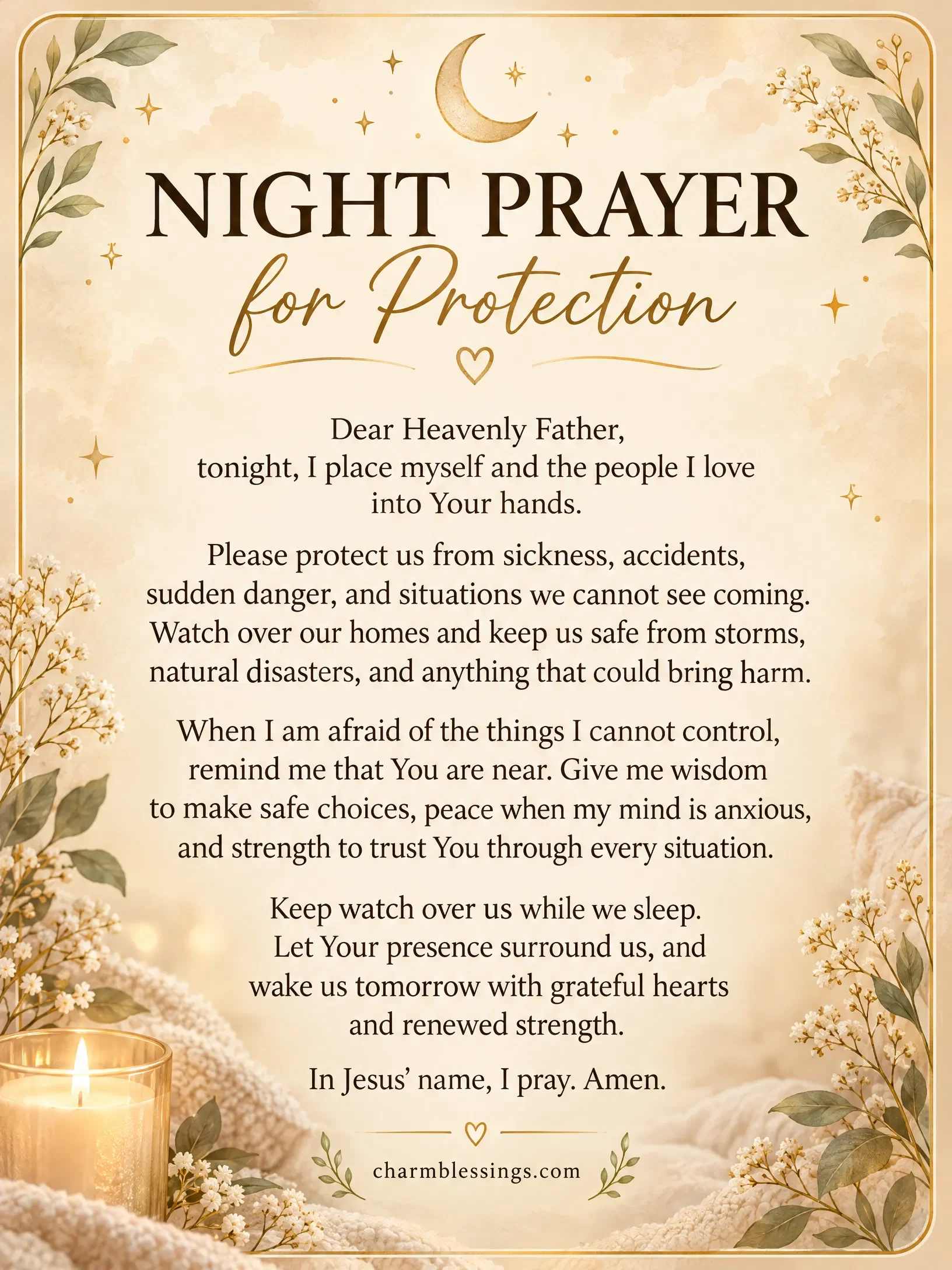 Good Nighttime Prayer for Protection image by charmblessings