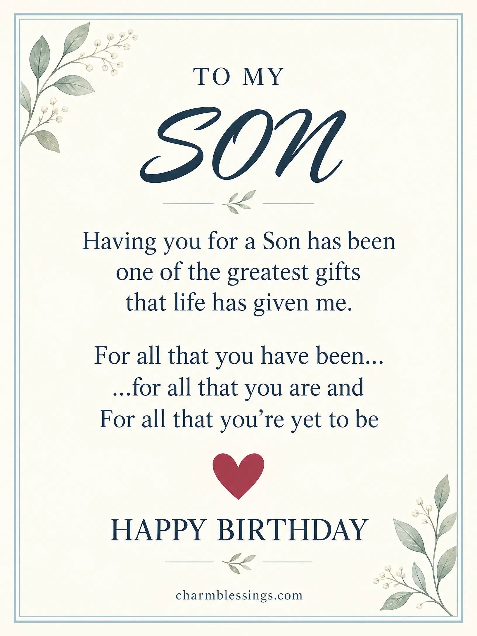Inspirational Birthday Wishes for Your Son image by charmblessings