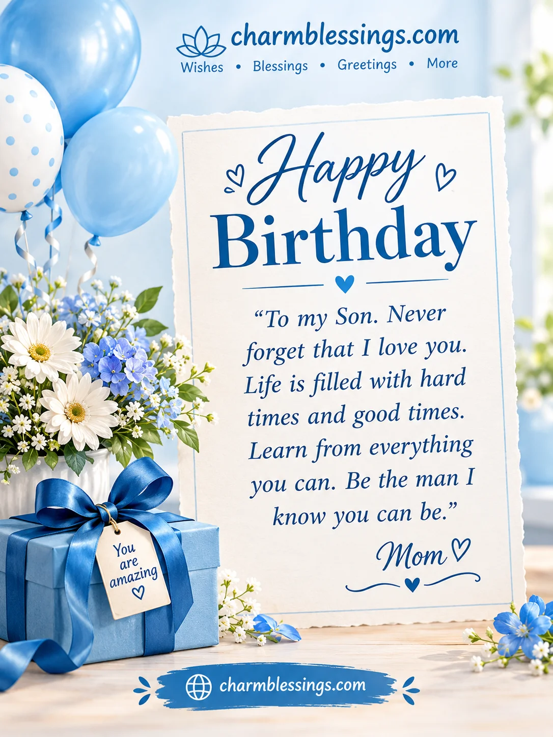 Sweet Birthday Wishes for Your Son image by charmblessings